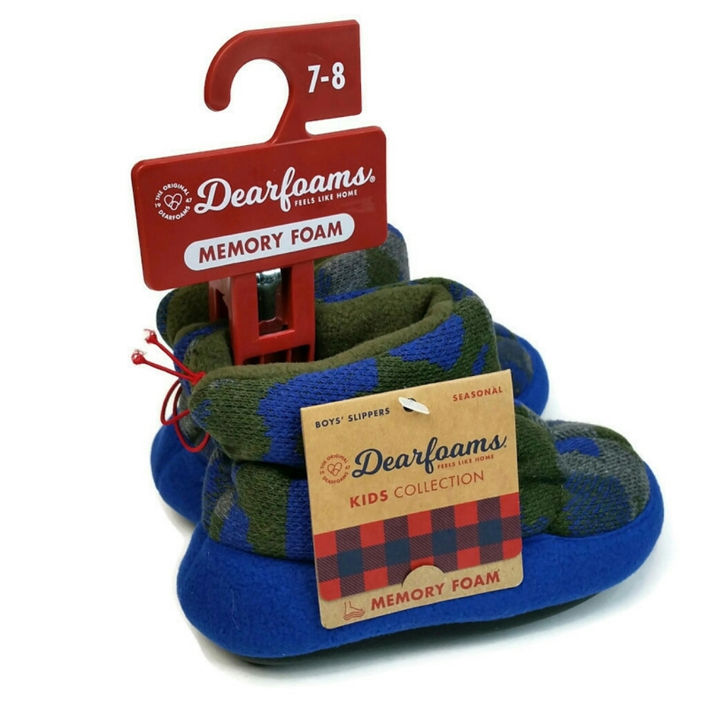 Dearfoams Slippers Boys Camo Memory Foam Bootie - Picture 7 of 7